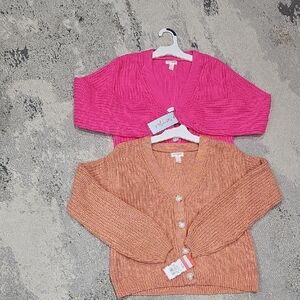 Pink and Orange Cardigan Set